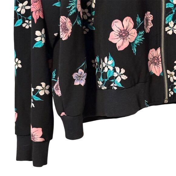 Lane Bryant Women's Plus Size 26/28 Floral Bomber Jacket Black - Picture 6 of 10